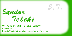 sandor teleki business card