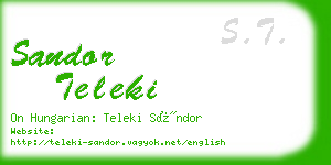 sandor teleki business card